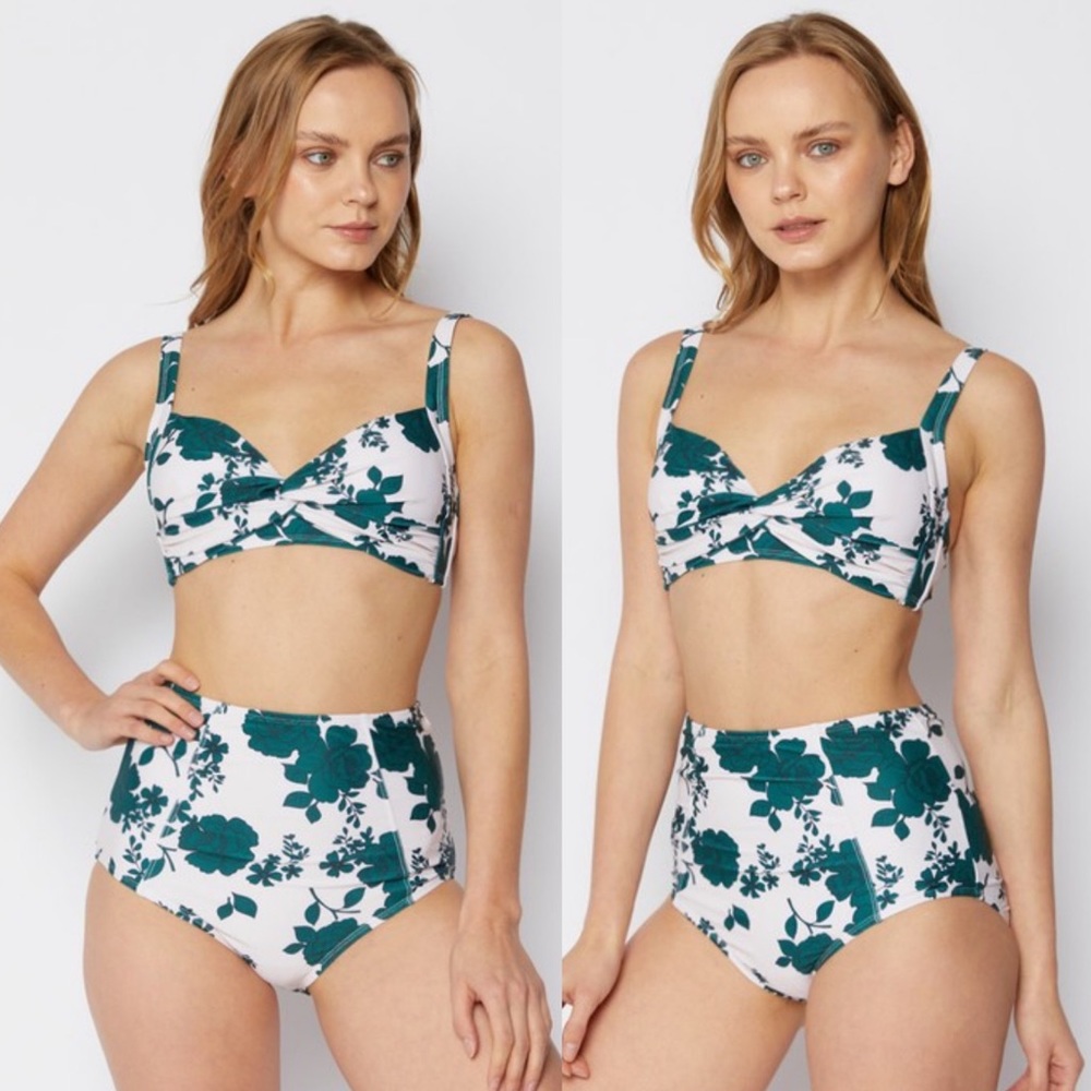 Floral High Waisted Bikini Set
